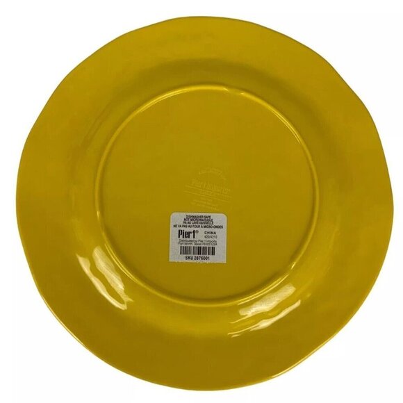 Pier 1 Carmelo Salad Luncheon Plates Set of 6 Yellow Orange Crackle Melamine - Picture 4 of 8